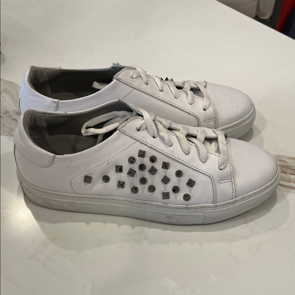 Boemos White Leather Studded Women's Sneakers made in 🇮🇹 Italy